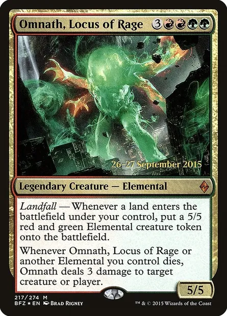Omnath, Locus of Rage, Magic card PBFZ 217s — Battle for Zendikar Promos set
