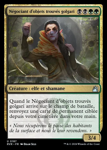 Négociant d'objets trouvés golgari, carte Magic RVR 187 — extension Ravnica Remastered