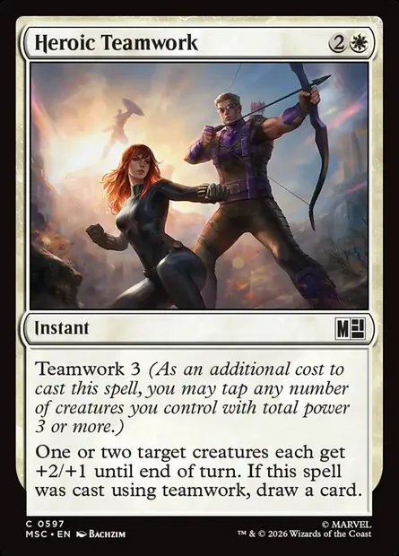 Heroic Teamwork, Magic card MSC 597 — Marvel Super Heroes Commander set