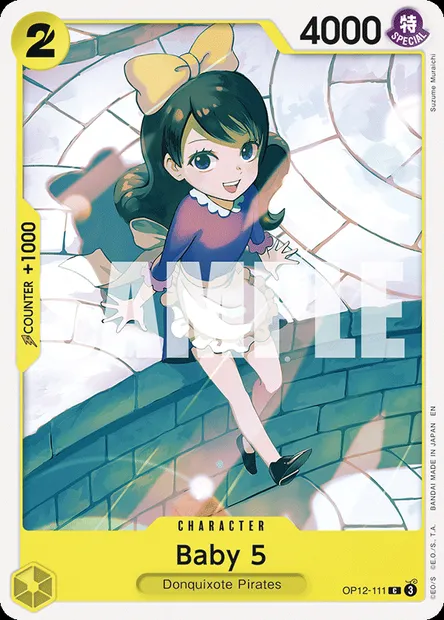 Baby 5, One Piece card OP12-111 — LEGACY OF THE MASTER set