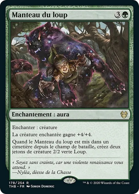 Manteau du loup, carte Magic THB 178 — extension Theros Beyond Death