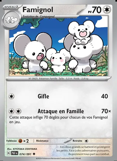 Famignol, carte Pokémon PAF 074 — extension Destinées de Paldea