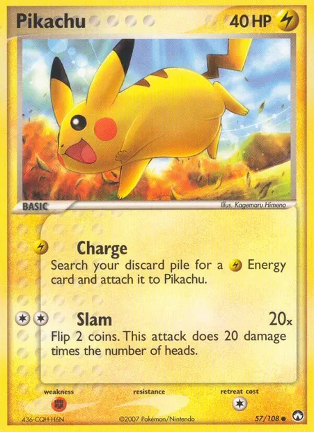 Pikachu, Pokémon card PK 57 — Power Keepers set