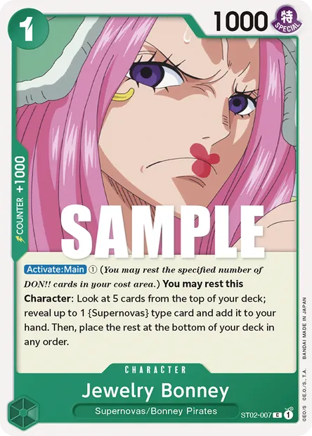 Jewelry Bonney, One Piece card ST02-007 — Worst Generation set