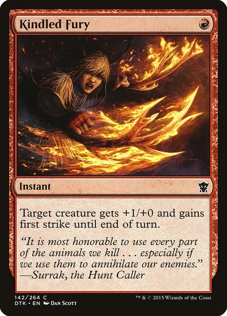 Kindled Fury, Magic card DTK 142 — Dragons of Tarkir set