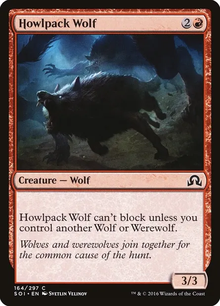 Howlpack Wolf, Magic card SOI 164 — Shadows over Innistrad set
