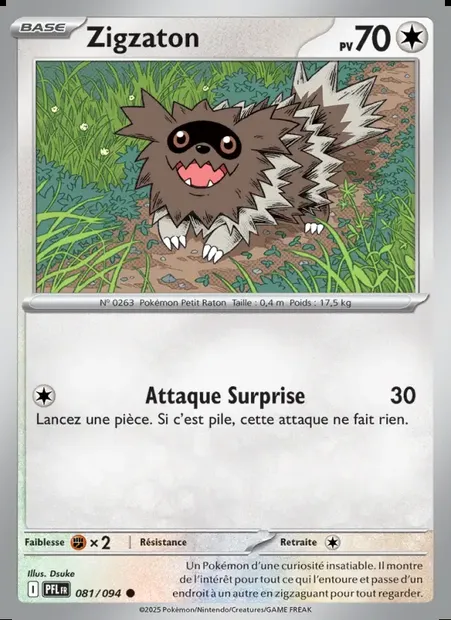 Zigzaton, carte Pokémon PFL 081 — extension Flammes Fantasmagoriques
