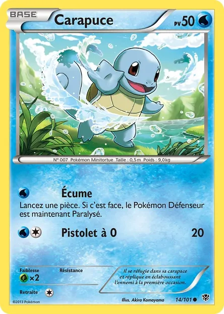 Carapuce, carte Pokémon PLB 14 — extension Explosion Plasma