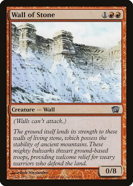 Mur de pierre, carte Magic 8ED 232★ — extension Huitième Edition