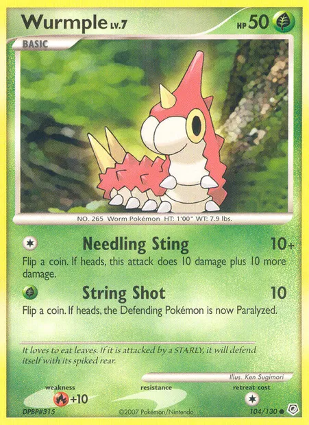 Wurmple, Pokémon card DP 104 — Diamond & Pearl set