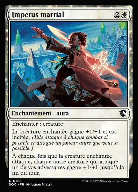 Impetus martial, carte Magic SOC 156 — extension Secrets of Strixhaven Commander