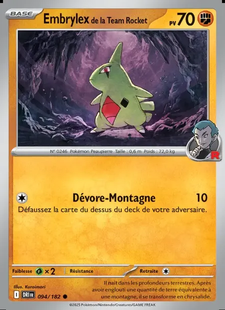 Embrylex de la Team Rocket, carte Pokémon DRI 094 — extension Rivalités Destinées