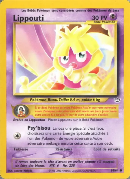 Lippouti, carte Pokémon NR 54 — extension Neo Revelation