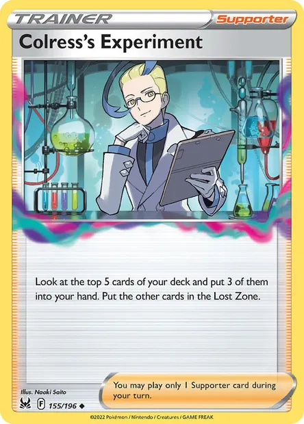 Colress's Experiment, Pokémon card LOR 155 — Lost Origin set