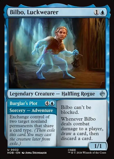 Bilbo, Luckwearer // Burglar's Plot, Magic card HOB 32 — The Hobbit set