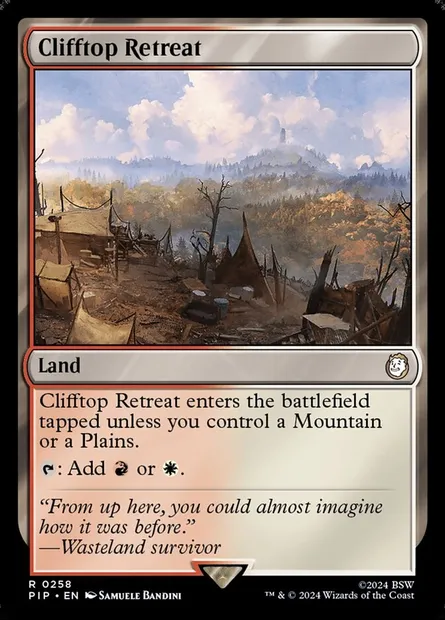 Clifftop Retreat, Magic card PIP 258 — Fallout set