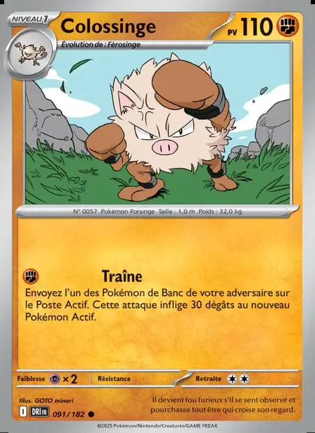 Colossinge, carte Pokémon DRI 091 — extension Rivalités Destinées