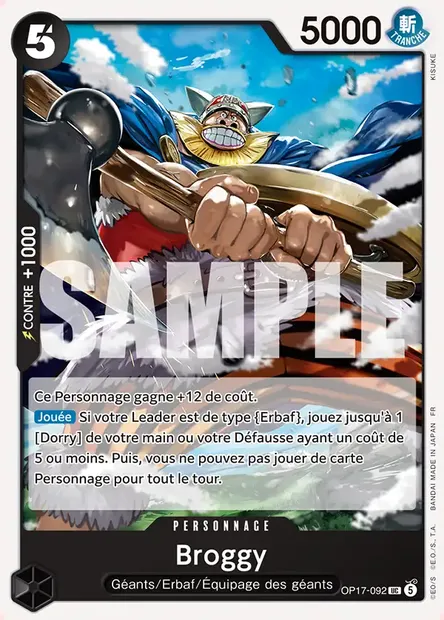 Broggy, carte One Piece OP17-092 — extension LES GUERRIERS LES PLUS PUISSANTS AU MONDE