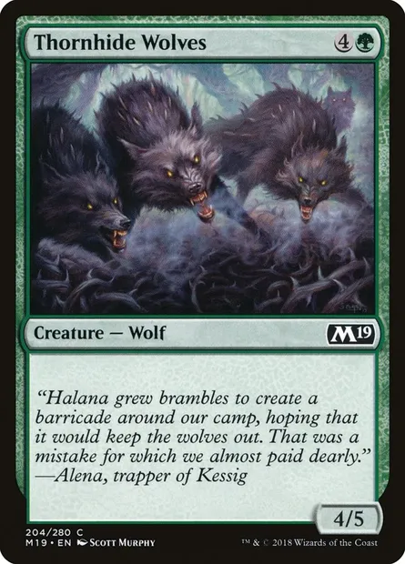 Thornhide Wolves, Magic card M19 204 — Core Set 2019 set