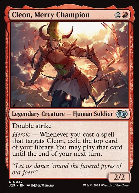 Cleon, Merry Champion, Magic card J25 47 — Foundations Jumpstart set
