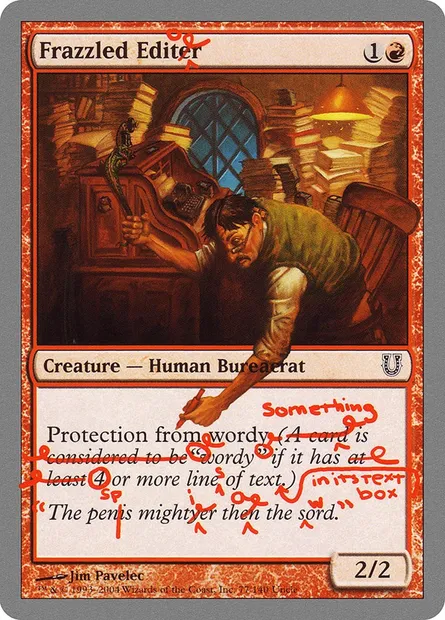 Frazzled Editor, carte Magic UNH 77 — extension Unhinged