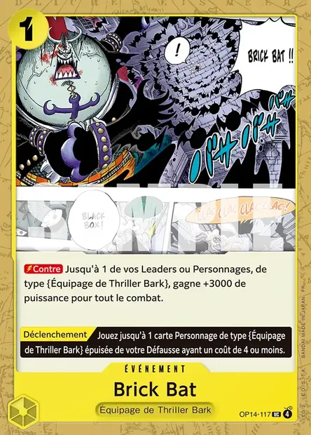Brick Bat, carte One Piece OP14-117 — extension LES SEPT DE LA MER D'AZUR