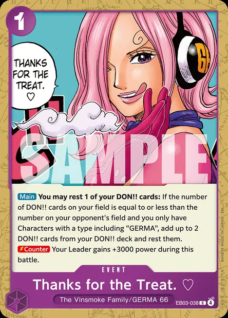Thanks for the Treat. ♡, One Piece card EB03-038 — ONE PIECE HEROINES EDITION set