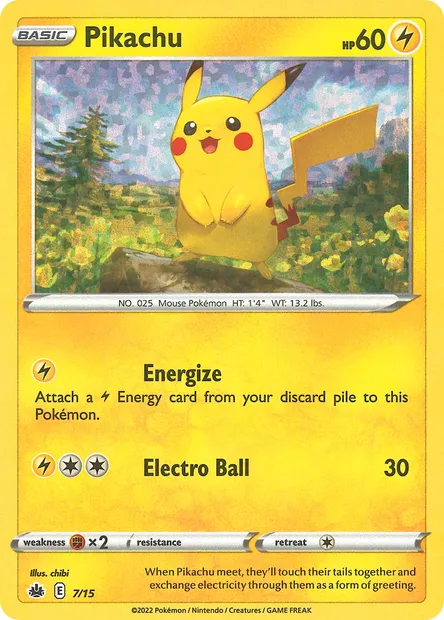 Pikachu, carte Pokémon MCD22 7 — extension Collection McDonald's 2022
