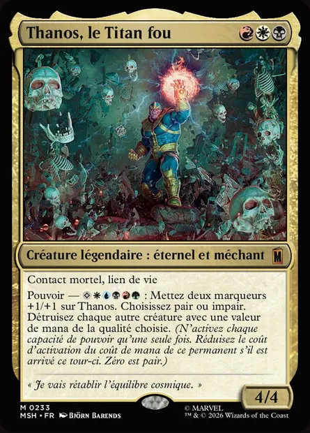 Thanos, le Titan fou, carte Magic MSH 233 — extension Marvel Super Heroes