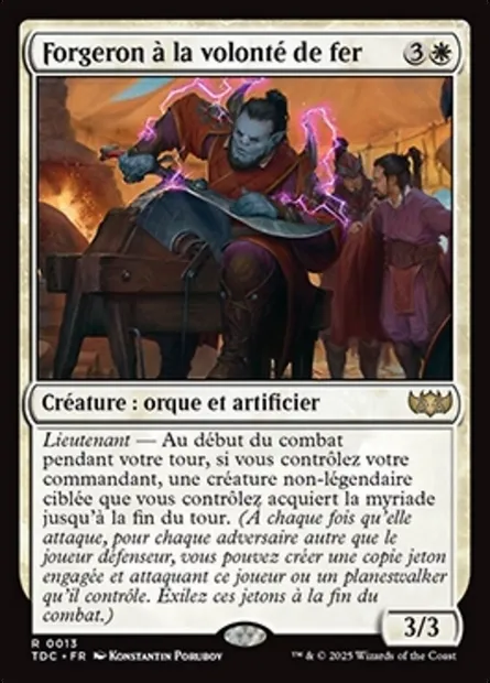 Forgeron à la volonté de fer, carte Magic TDC 13 — extension Tarkir: Dragonstorm Commander