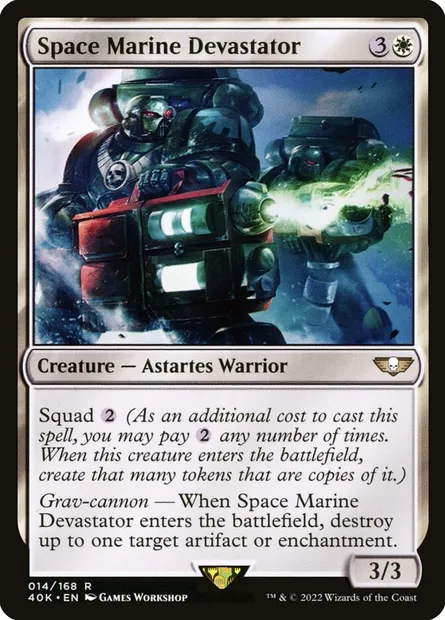 Space Marine Devastator, Magic card 40K 14 — Warhammer 40,000 Commander set