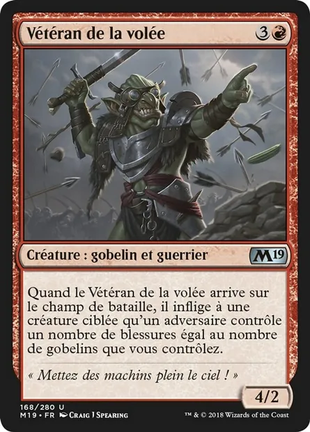 Vétéran de la volée, carte Magic M19 168 — extension Core Set 2019