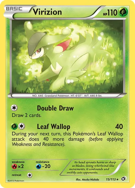 Virizion, Pokémon card LTR 15 — Legendary Treasures set