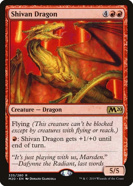 Shivan Dragon, Magic card M20 335 — Core Set 2020 set