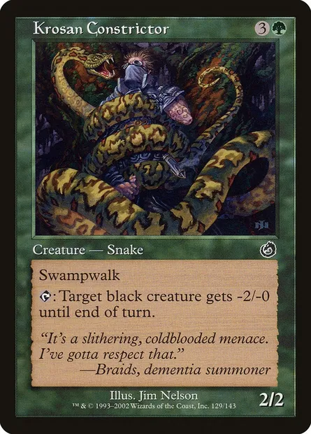 Serpent constrictor krosian, carte Magic TOR 129 — extension Tourment