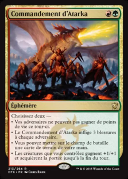 Commandement d'Atarka, carte Magic DTK 213 — extension Les Dragons de Tarkir