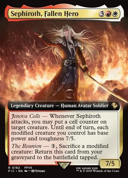 Sephiroth, Fallen Hero, Magic card FIC 182 — Final Fantasy Commander set