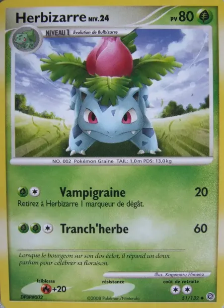 Herbizarre, carte Pokémon SW 51 — extension Merveilles Secrètes
