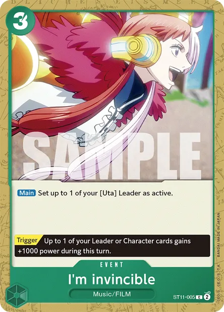 I'm invincible, One Piece card ST11-005 — Uta set
