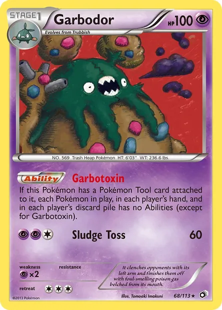 Garbodor, Pokémon card LTR 68 — Legendary Treasures set