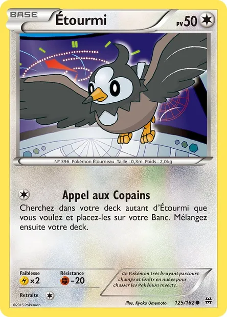 Étourmi, carte Pokémon BKT 125 — extension Impulsion Turbo