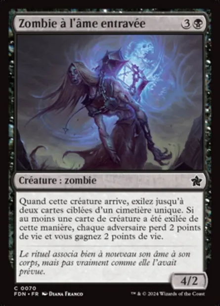 Zombie à l'âme entravée, carte Magic FDN 70 — extension Foundations