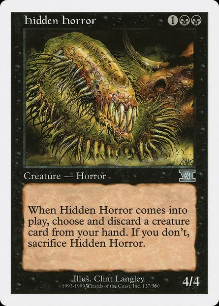 Hidden Horror, Magic card 6ED 137 — Classic Sixth Edition set