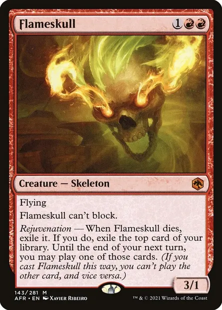 Flameskull, Magic card AFR 143 — Adventures in the Forgotten Realms set