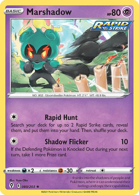 Marshadow, Pokémon card EVS 80 — Evolving Skies set