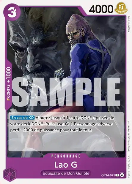 Lao G, carte One Piece OP14-075 — extension LES SEPT DE LA MER D'AZUR