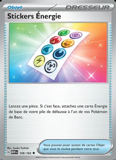 Stickers Énergie, carte Pokémon MEW 159 — extension 151