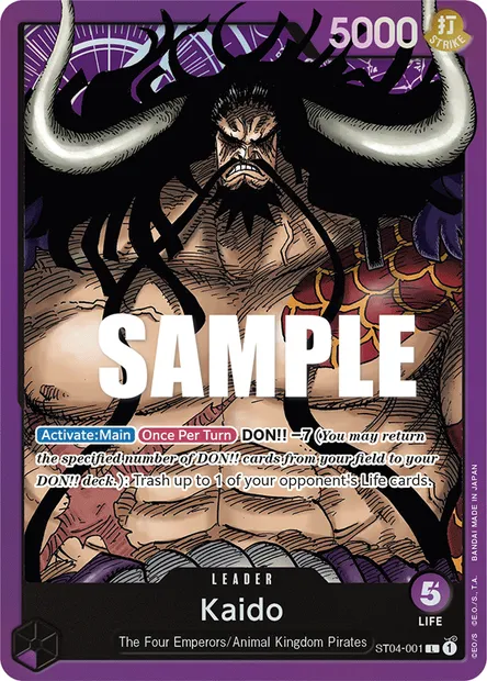 Kaido, carte One Piece ST04-001 — extension Animal Kingdom Pirates
