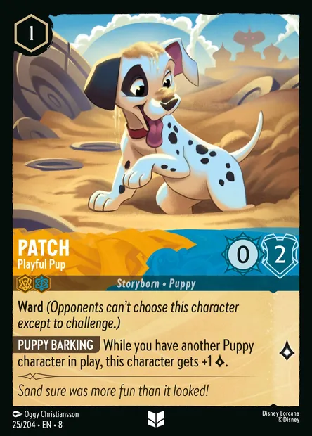 Patch - Playful Pup, Disney Lorcana card CH8-025 — The Reign of Jafar set