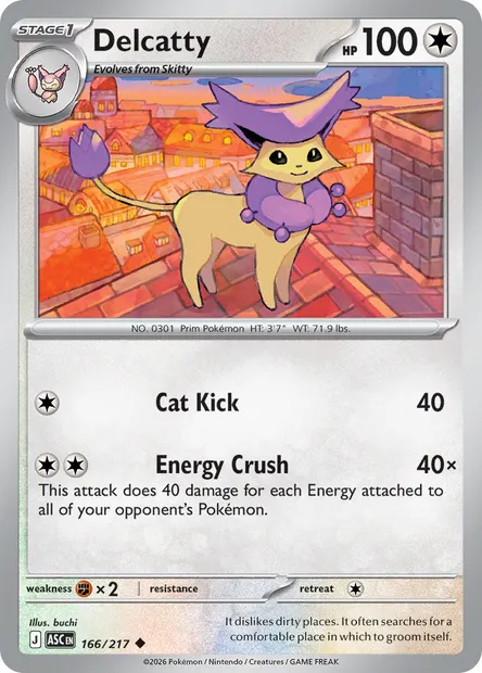 Delcatty, Pokémon card ASC 166 — Ascended Heroes set